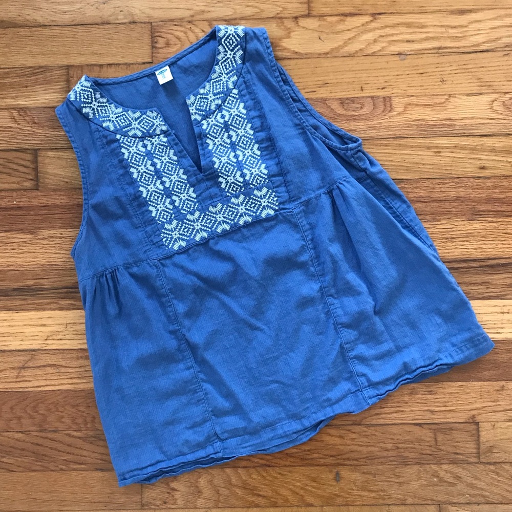 [Old Navy] Blue Boho Tunic Tank Medium